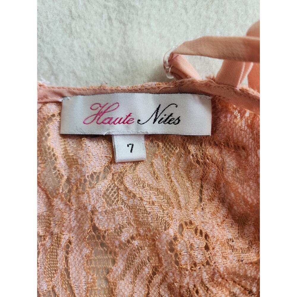 Haute Nites Floral Maxi Dress Pink Lace Sweetheart Neckline DV2258W 7 - Picture 4 of 7